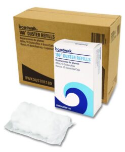 Boardwalk®180 Duster Refills, Soft Fluffy Fibers, White, 10 Dusters/Box, 4 Boxes/Carton