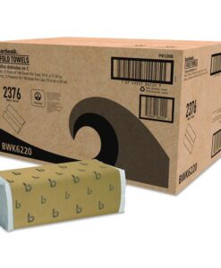 Boardwalk®C-Fold Paper Towels, 1-Ply, 11.44 x 10, Bleached White, 198 Sheets/Pack, 12 Packs/Carton