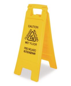 Boardwalk®Site Safety Wet Floor Caution Sign, 2-Sided, 10 x 2 x 26, Yellow