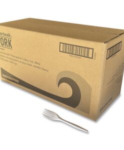 Boardwalk®Mediumweight Polypropylene Cutlery, Fork, 5.51", Plastic, White, 1,000/Carton