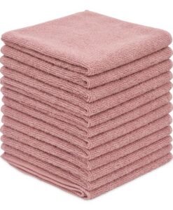 Boardwalk®Microfiber Cloths, 12 x 12, Pink, 12/Pack