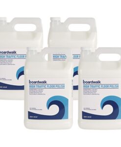 Boardwalk®High Traffic Floor Polish, Apply 3 to 5 Coats per Application, 1 gal Bottle, 4/Carton