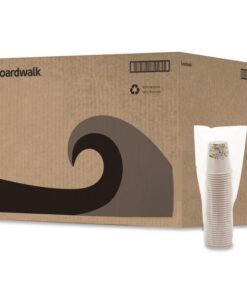 Boardwalk®Deerfield Printed Paper Hot Cups, 8 oz, 50/Sleeve, 20 Sleeves/Carton